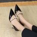 Patent Leather High Heels Pearl Strap Wholesale French Style Open Toe Stiletto Pointed Toe Closed Toe Women's Shoes_vogvips.com