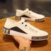 European Fashion Men's Shoes Winter New Casual Shoes Trendy Versatile Lazy Sleeve Driving White Shoes_vogvips.com