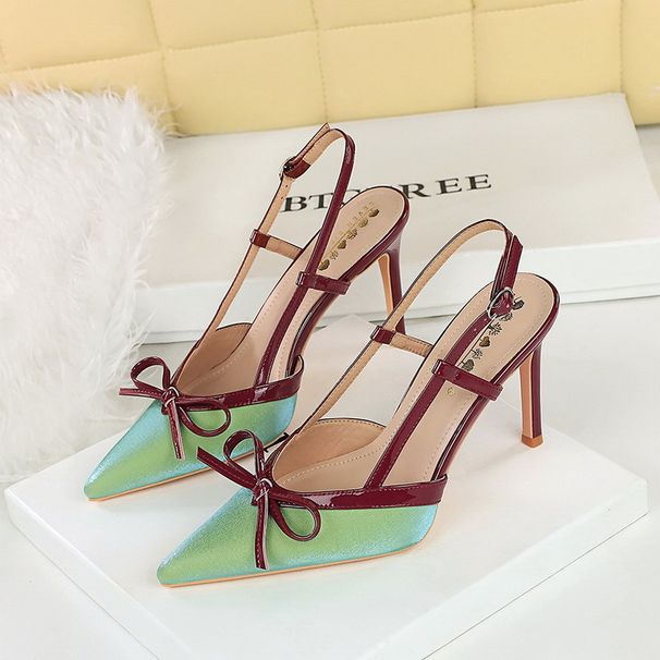 Elegant Bow Stiletto Heels For Women - Pointed Toe Open Back Dress Pumps With Comfortable Cushioning, Perfect For Parties & Evening Events_vogvips.com
