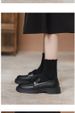 Soft-soled Loafers Women's Small Gold Coin Single Shoes British Thick-soled One-pedal Small Leather Shoes_vogvips.com