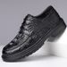 2025 Spring And Autumn New Genuine Leather Cowhide Business Formal Alligator Pattern Men's Breathable Thick Sole Shoes_vogvips.com