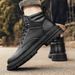 European Warm Series Martin Autumn Winter High Top British Style Casual Leather Shoes Men's Short New Versatile Trendy Mid-Top Work Boots_vogvips.com