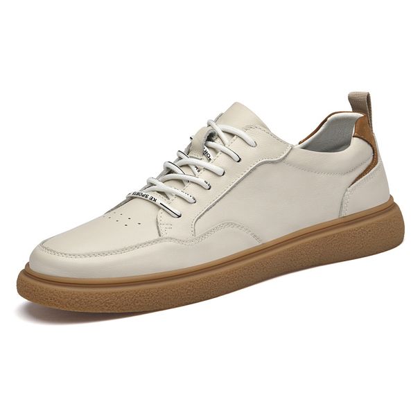 Single Shoes Cowhide Men's Board Shoes Genuine Leather Casual Men's Low-top Trendy Brand Small Leather Shoes Men_vogvips.com