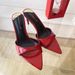 2023 Summer Korean Style Simple Shallow Mouth Sandals Fashion Square Toe One-Strap Solid Color Stiletto Heel Slippers_vogvips.com