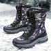 New Autumn And Winter Snow Boots With Fleece For Couples, Camouflage For Warmth And Cold Protection, Outdoor Camping, Hiking And Mountaineering Shoes_vogvips.com