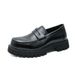 Fashion Loafers Shoes For Men And Teenagers, Thick Soled Height Increasing Shoes, Black Fashionable Men's Casual Leather Shoes For All Seasons_vogvips.com