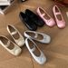 Low-heeled Shallow Silver Women's 2023 Spring And Autumn New Soft-soled Ballet Retro French Mary Jane Shoes_vogvips.com