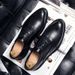 Casual Leather For Men British Style Pointed Toe Business Formal Work Groom Wedding Nightclub Hairstylist Black Korean_vogvips.com