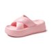 High End New Thick Sole Elevated Cool For Women EVA Cross Mesh Infrared Wearing Summer Slippers_vogvips.com