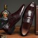 Euro Step Men's Casual Leather British Oxford Business Pointed Large Size Formal Wedding Shoes Wear-resistant Non-slip_vogvips.com