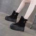 Thick-soled Small Snow Boots Women's Thick-soled Inner Height-increasing Short Boots Cold-proof And Hairy Casual Warm Women's Shoes_vogvips.com