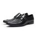Voyage Fashion Men's British Business Casual Genuine Buckle Monk Pointed Toe Shiny Formal Trendy Single Leather Shoes_vogvips.com