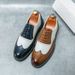 British Trendy Handmade Sole Brogue Fashionable Blue Men's Leather Casual Shoes Versatile Big Size:38-46_vogvips.com