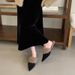 Fall/Winter 2025 New Style Pointed Toe Furry Warm Thin High Heel Mules For Women, Versatile Slip-On Shoes_vogvips.com