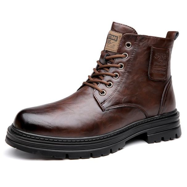 European Warm Series Winter Martin For Men New Business Casual Genuine Leather Wool Warm High-top Snow Boots Men's Cotton Shoes_vogvips.com