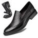 Euro Step Men's Brogue Business Formal Leather Slip-On Top Layer Cowhide Lazy Breathable British Style Casual Shoes For Men_vogvips.com