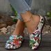 Women's Summer Slip-On Sandals Plus Size 20-25 Thick Soled Hollowed Out Wedge Heel Printed Lazy Style Size 43_vogvips.com