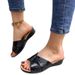 Plus-size Women's Slippers 2025 Summer New Thick-soled Gold Women's Shoes European And American Style Peep-toe Wedge_vogvips.com