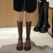 Fashion Women's Over-the-Knee 2024 Solid Color Autumn Chunky Heel Riding Western High Tube Non-Slip Boots Trendy_vogvips.com