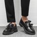 Unbeatable Quality Liusu Academy Style Loafers, Versatile Leather Men's Casual Shoes, One Foot Black Martin Shoes_vogvips.com