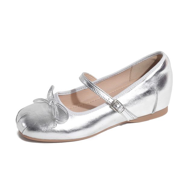 Women's Leather Slide Sandals H-Shaped Strap Flat Sandals 5Cm Height-Increasing Mary Jane Women's Shoes 2026 New Summer French Ballet Shallow-Heel Cas_vogvips.com