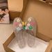 Transparent Floral Sandals, Comfortable Home Use, Non-slip, Breathable, Casual New Crystal Slippers Women, Suitable For_vogvips.com