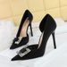 626-K75 European And American Style Banquet High-heeled Stiletto Ultra-high Heel, Shallow Mouth Women's Shoes, Satin_vogvips.com