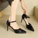 8088-10A Pointed Stiletto Heels One Strap Closed Toe Hollow High Heel Sandals Waterproof Platform Single Shoes Women_vogvips.com