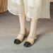 Leather Black White Square-Toed New-Style High-Heeled For Spring Autumn Work, French Mary Jane Shoes With Chain And_vogvips.com