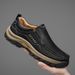 Brand High Quality Genuine Leather Men's Casual Slip On Comfort Business Man Flats Outdoor Men Work Shoes_vogvips.com