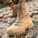 Men's High Top Work Boots For Outdoor Sports - Military Style Synthetic Leather Upper With Rubber Sole - Round Toe Lace-Up Shoes For Hiking Climbing_vogvips.com