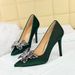 3391-H62 Light Luxury Feng Shui Diamond Butterfly Knot Women's Suede Look Thin Super High Heels Single Shoes_vogvips.com