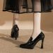 1138-1 2025 Autumn New College Style Pointed Toe Stiletto High Heel Women' Waterproof Platform Comfortable Single_vogvips.com