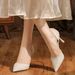 6693A Fabric Surface Small Fragrance Hollow Stiletto Pointed Toe High Heels Commuter Versatile Professional Elegant_vogvips.com