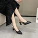 Summer Women's Bow Sandals Color Block Pointed Toe Closed Open Back Design High Heels Plus Size French Style_vogvips.com
