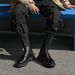 Long Overalls Boots Locomotive Knight Boots Retro Thick-soled Heightening Martin Boots_vogvips.com