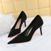 18249-A2 Korean Style Spring And Autumn Fashion Simple Stiletto Shallow Mouth Pointed Toe Satin High Heels Women's_vogvips.com