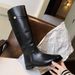 Cowhide Version~2025 Autumn Winter Small Coin High Tube Heel Thick Sole Over-the-Knee Slimming Long Knight Boots_vogvips.com