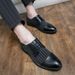 Euro Step Bullock British Business Korean Style Groomsman Suit Black Formal With 4cm Hidden Heel Increase 6 Striped Casual Leather_vogvips.com