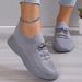 2026 Summer New Large Size Sports Women's Lace Up Mesh Thick Sole Breathable Low Heel Casual Shoes_vogvips.com
