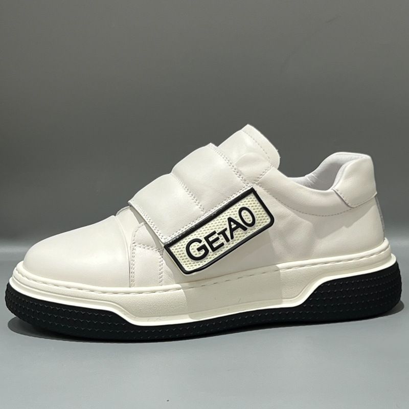 Thick-Soled White Sneakers For Men, Autumn New Lightweight Loafers, Genuine Leather Breathable Fashion Trendy Shoes,_vogvips.com