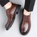 Men's Leather Non-Slip British Style Thick Sole Business Casual Round Toe Formal Single Shoes High-End Fashion Luo Meng_vogvips.com