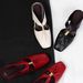 Women's Square Toe Soft Leather French Wedge Heel Sandals Pleated Chunky Heel Suitable for Outdoor Wear_vogvips.com