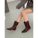 Square Toe For Women, New 2025 Autumn Winter, Flat Women's Niche Slim Low Heel Short Boots, Martin Boots_vogvips.com