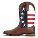 Men's Western Cowboy Boots With Star Design - Breathable PU Leather Slip-On Boots For Casual & Fashion Wear_vogvips.com