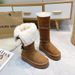 Fleece Thickened Long Tube Snow Cotton Shoes Heightened Thick-soled High Tube Snow Boots Women's Models_vogvips.com
