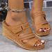Thick Sole Round Toe One-piece Outwearnew Arrivalsummer Wedge Large Size Women's Fashion Sandals_vogvips.com