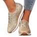 and Plus-size Summer New Sequin Women's, Sporty Casual Slip-on Flat Round-toe_vogvips.com