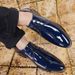 Pointed Toe retro British men's business casual leather shoes Korean patent leather men's lace-up leather shoes plus size men's shoes 48_vogvips.com