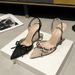 2025 Summer New Design Embroidered Lace Bow High Heels Stiletto Pointed Toe Sexy Internet Celebrity Closed-Toe Sandals_vogvips.com